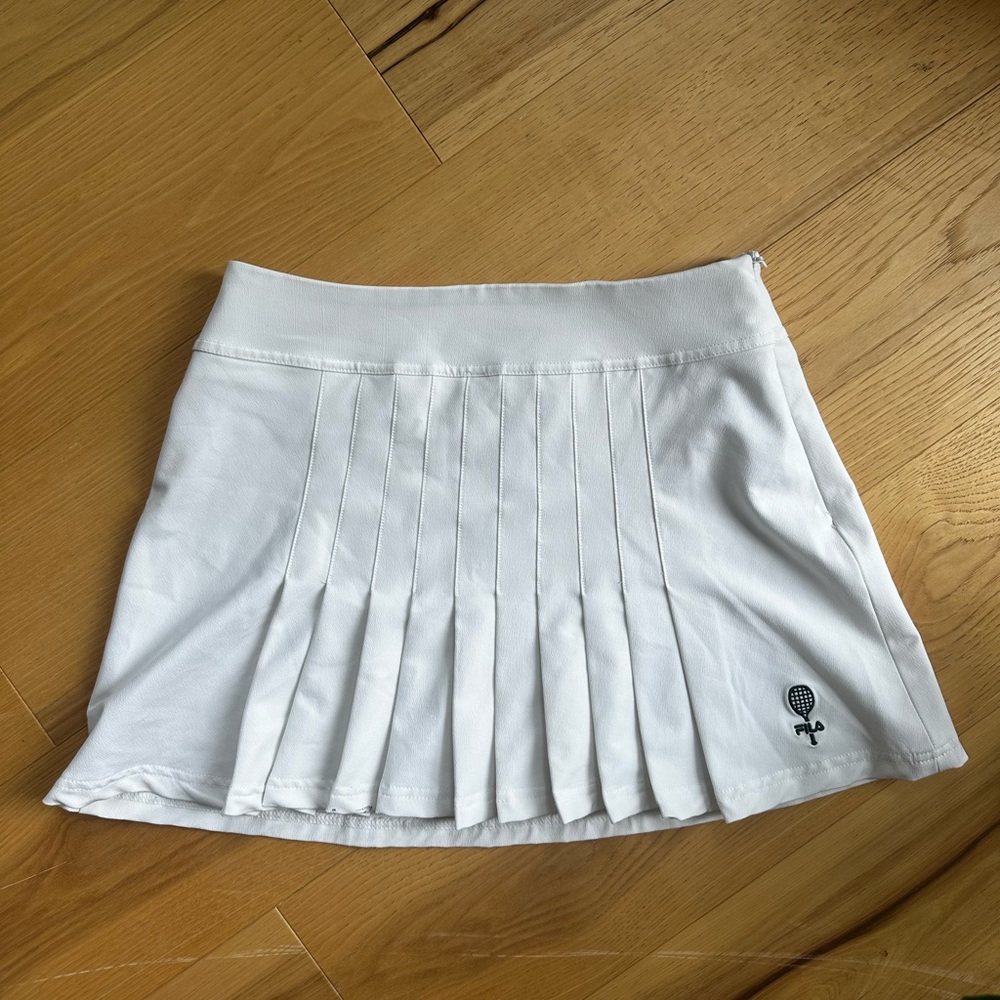 Fila White Pleated Mini Skirt